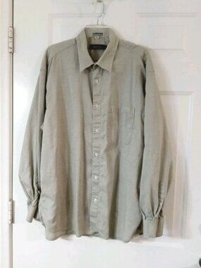 Principe Made in Italy Mens Shirt XL 18.5 34/35 Gray Long Sleeve Cotton